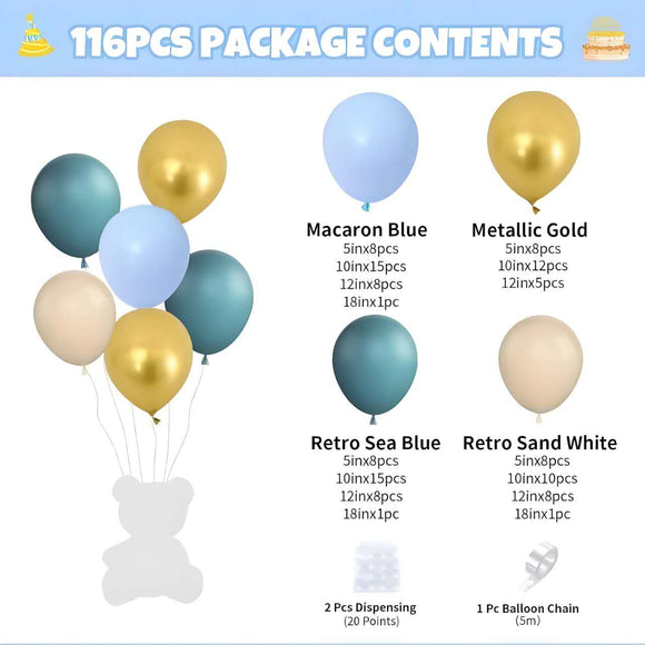 Retro Sea Blue Balloon Kit