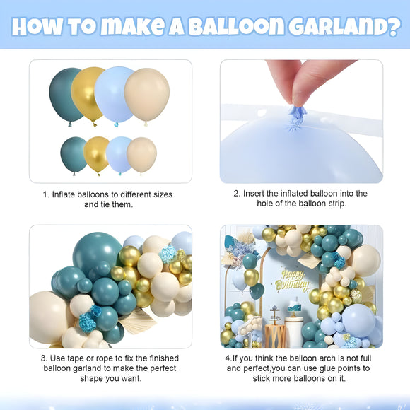 Retro Sea Blue Balloon Kit