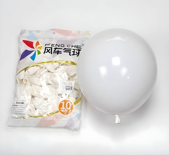 White 170 - 10 Inch Balloons