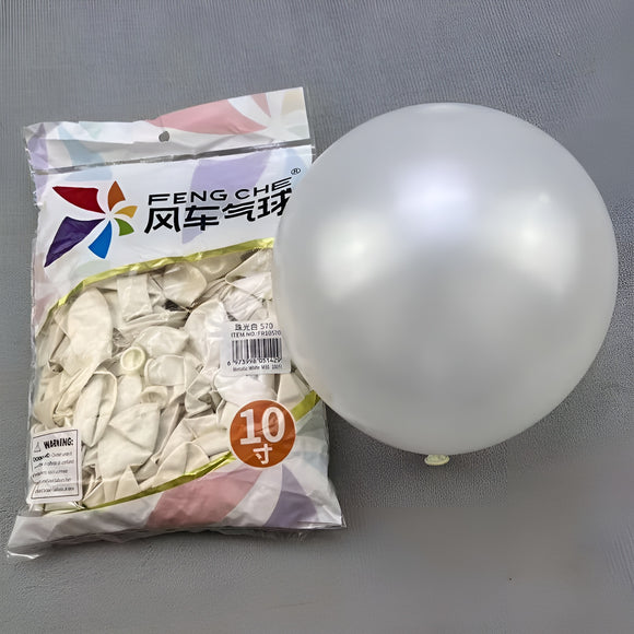 Metallic White 570 - 10 Inch Balloons