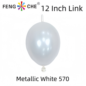 Metallic White 570 - 12 Inch Link Balloons