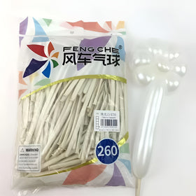 Metallic White 570 - 260 Long Balloons