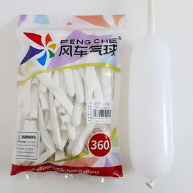 White 170 - 360 Long Balloons