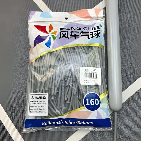 Gray 190 - 160 Long Balloons