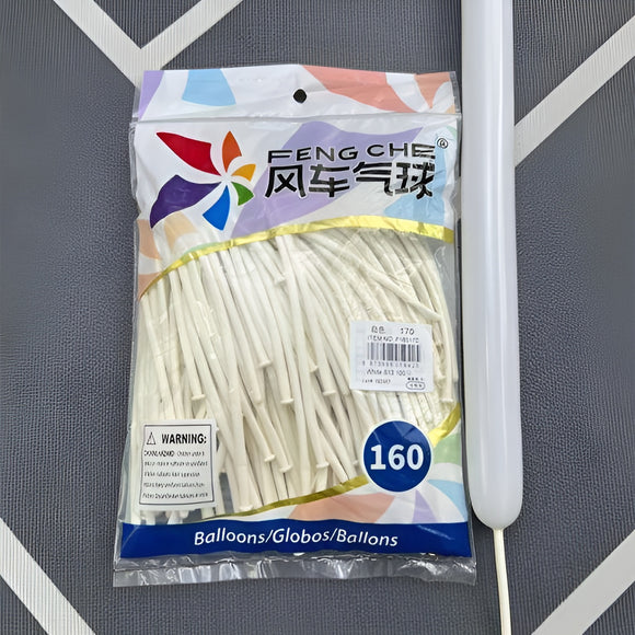 White 170 - 160 Long Balloons