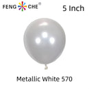 Metallic White 570 - 5 Inch Balloons-1