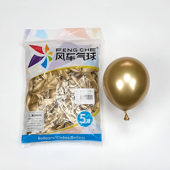 Chrome Gold 800 - 5 Inch Balloons