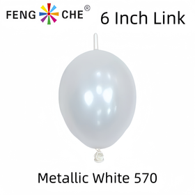 Metallic White 570 - 6 Inch Link Balloons